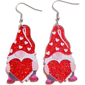 Valentine's Day Cute Dwarf Tape Lollipop Ice Cream Shape Earrings Pink Resin Acrylic Love Earrings for Women Girls Jewelry
