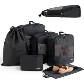 TEUEN 6 Set Compression Packing Cubes for Suitcases, Expandable Large Capacity Luggage Organizer Bags Set for Travel Accessories Travel Essentials Waterproof Durable Lightweight Travel Cubes in Kuwait