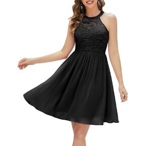 Wedtrend Women's Bridesmaid Dress, 2023 Semi Formal Dress Sleeveless Halter Homecoming Dresses
