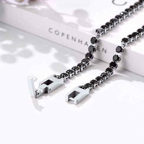 PROSTEEL سوار تنس كلاسيكي مكعب زركونيا للنساء، أساور تنس من الفولاذ المقاوم للصدأ مطلي بالذهب عيار 18 قيراطًا شفاف/أسود، مقاس 6.5/7.5 بوصة، تأتي في صندوق هدايا in Saudi Arabia