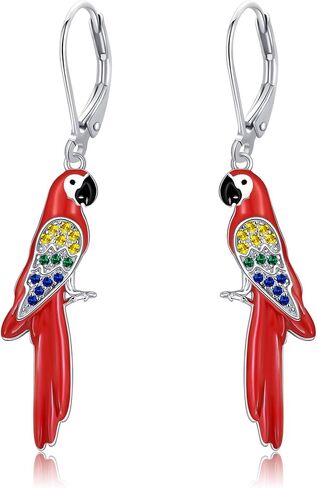 Opossum/Flamingo/Cat/Parrot/Paper Crane Dangle 925 Earring Sterling Silver Aniaml Dangle Earring for Women Animal Jewelry Gifts for Women Girls in Kuwait