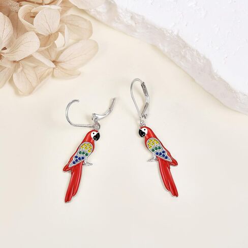 Opossum/Flamingo/Cat/Parrot/Paper Crane Dangle 925 Earring Sterling Silver Aniaml Dangle Earring for Women Animal Jewelry Gifts for Women Girls in Kuwait