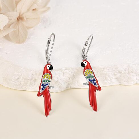 Opossum/Flamingo/Cat/Parrot/Paper Crane Dangle 925 Earring Sterling Silver Aniaml Dangle Earring for Women Animal Jewelry Gifts for Women Girls in Kuwait