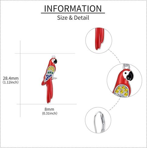 Opossum/Flamingo/Cat/Parrot/Paper Crane Dangle 925 Earring Sterling Silver Aniaml Dangle Earring for Women Animal Jewelry Gifts for Women Girls in Kuwait