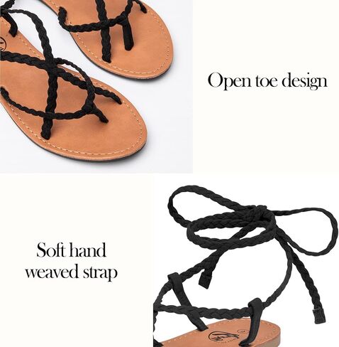 Trary Sandals Women, Lace Up Sandals for Women, Sandals for Women Dressy Summer, Open Toe Gladiator Sandals, Flat Sandals for Women Dressy, Beach Sandals for Women, Summer Sandals for Women 2023 in Kuwait