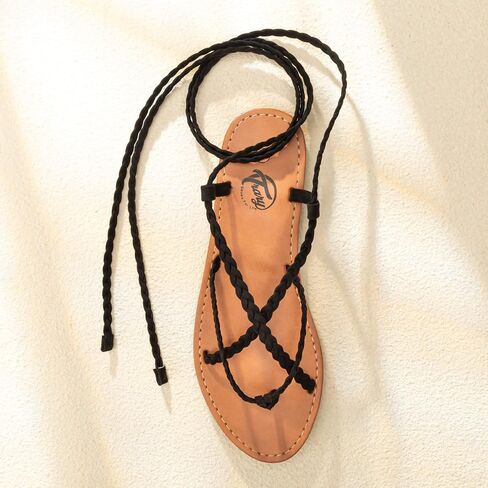 Trary Sandals Women, Lace Up Sandals for Women, Sandals for Women Dressy Summer, Open Toe Gladiator Sandals, Flat Sandals for Women Dressy, Beach Sandals for Women, Summer Sandals for Women 2023 in Kuwait