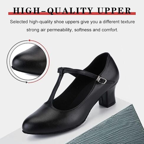 YKXLM المرأة قاعة الرقص أحذية مغلقة تو T-حزام اللاتينية السالسا التانغو ممارسة أداء شخصية أحذية رقص in Kuwait