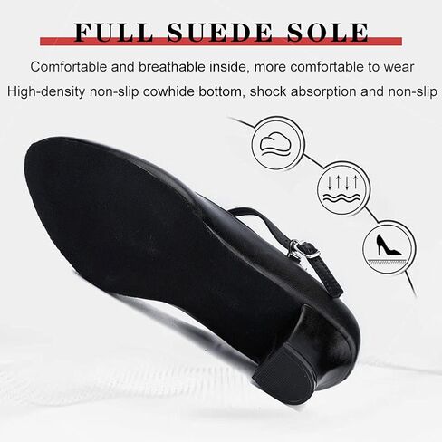 YKXLM المرأة قاعة الرقص أحذية مغلقة تو T-حزام اللاتينية السالسا التانغو ممارسة أداء شخصية أحذية رقص in Kuwait