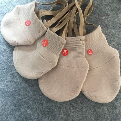 MIKIBANA مادة مطاطية تصميم الجمباز الإيقاعي الجوارب أحذية ناعمة، رقص الباليه نصف الجوارب الأحذية لون البشرة in Kuwait