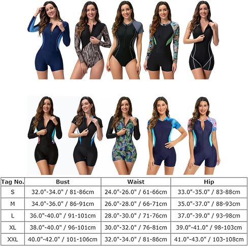 بدلة سباحة نسائية قطعة واحدة من Rashguard مُزهرة لركوب الأمواج، بدلة سباحة للحماية من الطفح الجلدي، ملابس سباحة للحماية من الأشعة فوق البنفسجية in Saudi Arabia