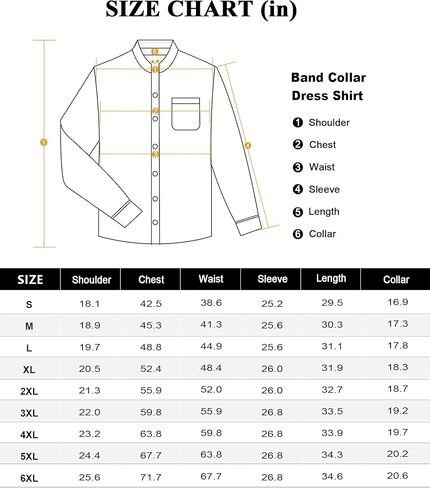 DEMEANOR Stretch Mens Dress Shirts Band Collar Casual Button Down Shirts Long Sleeve Dress Shirts for Men Muscle Fit in Saudi Arabia