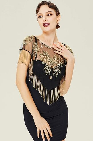 BABEYOND Shawl Wrap for Women Vintage Night Cape for 1920s Evening Party Sequin Capelet Bolero Shawl in Kuwait