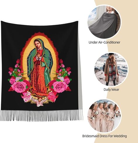 QZLAN Virgen de Guadalupe Blanket Scarf Mexican Women Shawl Catholic Gifts in Kuwait