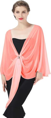 BEAUTELICATE Shawls Wraps Scarf Chiffon For Women Bridal Wedding Evening Dresses 27 Colors in Saudi Arabia