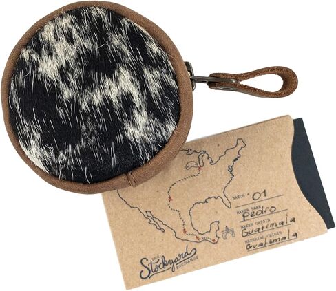 Western Leather Works, Rounded Coin Case Handmade from Full Grain Leather, Organizer Pouch, Carry Bag, Portable Charging Cable Holder, Travel & Commuter Accessories - Furry in Kuwait