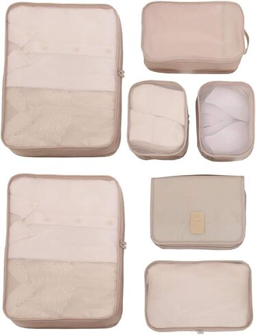 Travel Packing Cubes 5/7 Set with Toiletry Bag, JJ POWER Luggage Organizers Shoe Bag in Kuwait