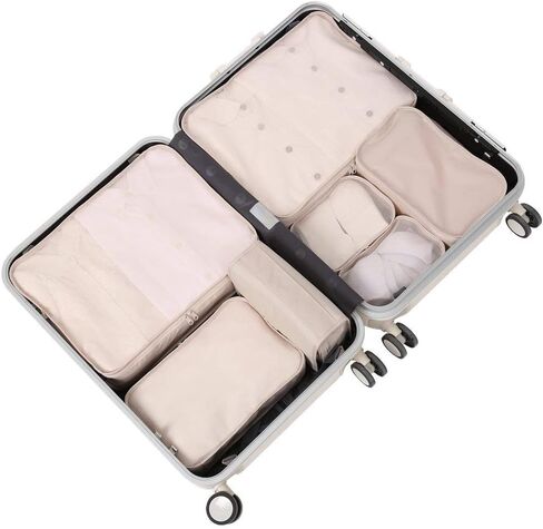 Travel Packing Cubes 5/7 Set with Toiletry Bag, JJ POWER Luggage Organizers Shoe Bag in Kuwait