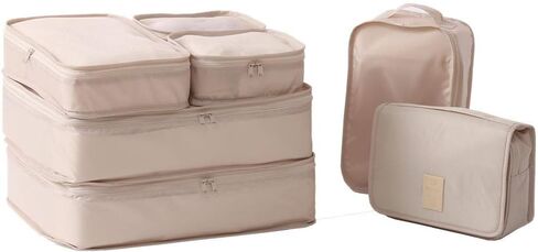 Travel Packing Cubes 5/7 Set with Toiletry Bag, JJ POWER Luggage Organizers Shoe Bag in Kuwait