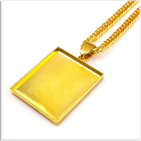 Xusamss Hip Hop DJ 18K Gold Plated Crystal Phonograph Tag Pendant Necklace with Chain in Saudi Arabia