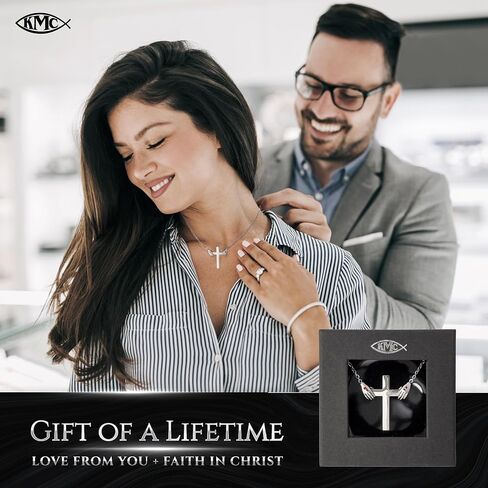 Kairos Moment Creations - قلادة الصليب المحامي - رمز الدعم الإلهي والذكرى اليومية - يساعدنا على تحمل صليبنا - مجوهرات جميلة من الفولاذ المقاوم للصدأ - هدية تذكارية روحية in Kuwait