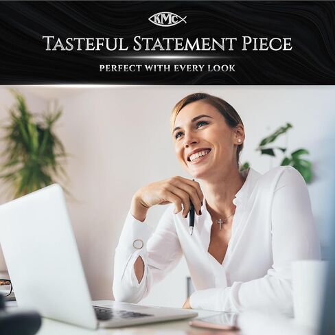 Kairos Moment Creations - قلادة الصليب المحامي - رمز الدعم الإلهي والذكرى اليومية - يساعدنا على تحمل صليبنا - مجوهرات جميلة من الفولاذ المقاوم للصدأ - هدية تذكارية روحية in Kuwait