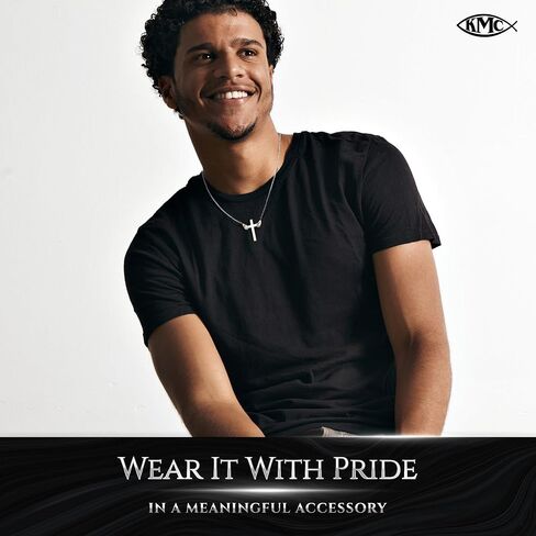 Kairos Moment Creations - قلادة الصليب المحامي - رمز الدعم الإلهي والذكرى اليومية - يساعدنا على تحمل صليبنا - مجوهرات جميلة من الفولاذ المقاوم للصدأ - هدية تذكارية روحية in Kuwait