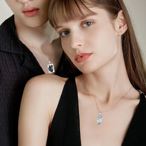 TYSO Matching Necklace for Couples 925 Sterling Silver Anatomical Heart Necklace Couples Necklace Set for Couple Lovers Valentine's Day Gift in Saudi Arabia