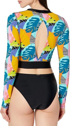 Body Glove Women's Standard Serena Relaxed Fit Crop Rashguard with Back Keyhole in Kuwait