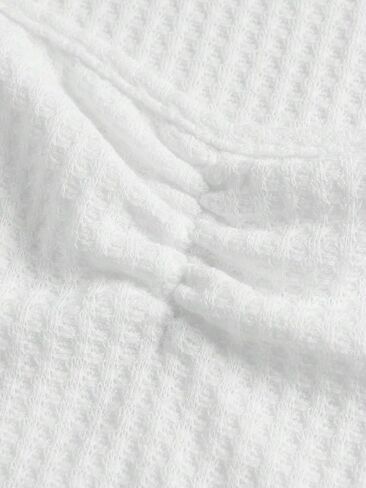 تي شيرتات COZYEASE للفتيات مزينة بزخرفة الخس، قمصان قصيرة أمامية مكشكشة، قمصان كاجوال على شكل قلب in Saudi Arabia