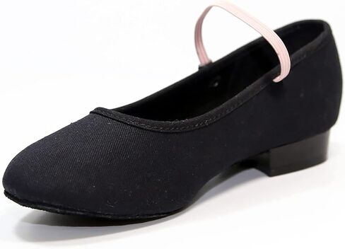 حذاء رقص DANCEYOU باللون الأسود من القماش مع حزام مطاطي للنساء والأطفال الصغار in Kuwait