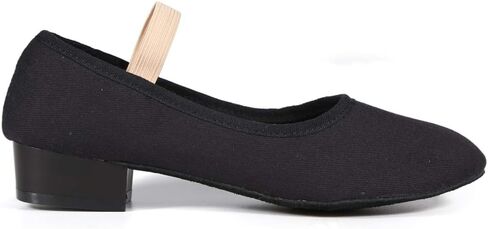 حذاء رقص DANCEYOU باللون الأسود من القماش مع حزام مطاطي للنساء والأطفال الصغار in Kuwait