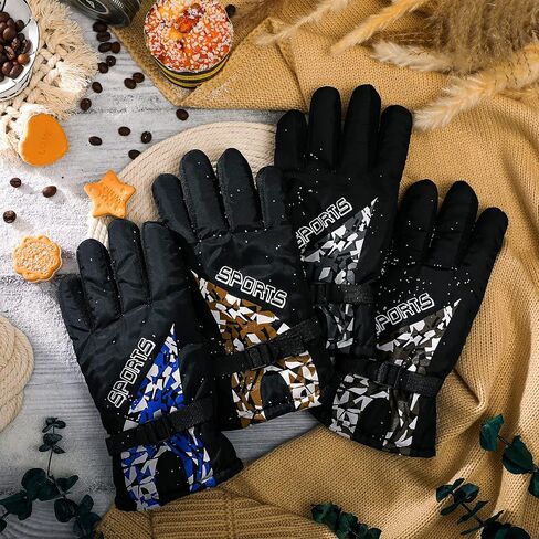 Bencailor 4 Pairs Kids Winter Gloves Waterproof Snow Ski Gloves Warm Unisex Snowboard Camouflage Gloves for Cold Weather Boys Girls in Saudi Arabia