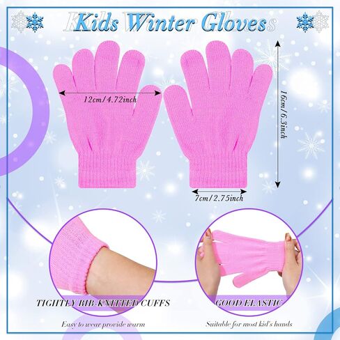 Handepo 30 Set Kid Winter Beanie and Gloves Bulk Knit Hat Gloves Pack Warm Unisex Cold Weather Hat for Homeless Shelter Gift in Saudi Arabia