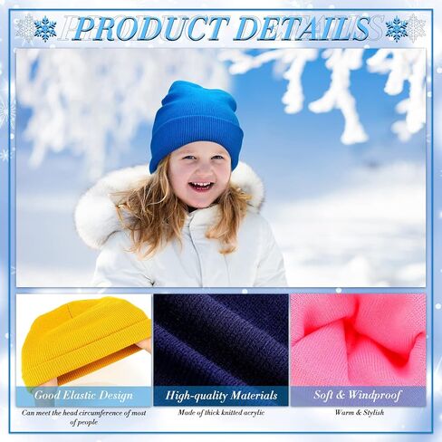 Handepo 30 Set Kid Winter Beanie and Gloves Bulk Knit Hat Gloves Pack Warm Unisex Cold Weather Hat for Homeless Shelter Gift in Saudi Arabia