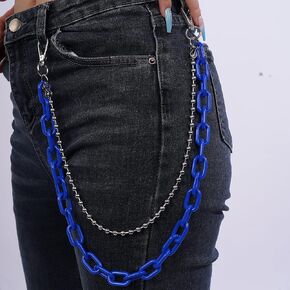 YERTTER Cute Color Acrylic Layered Jeans Pants Chains Hip Hop Trousers Chain Colorful Acrylic Gothic Rock Jean Pant Chain Waist Link Chain for Women Men Egirls in Saudi Arabia