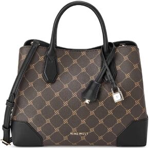 Nine West Brooklyn Jet Set Satchel, Brown/Black Logo