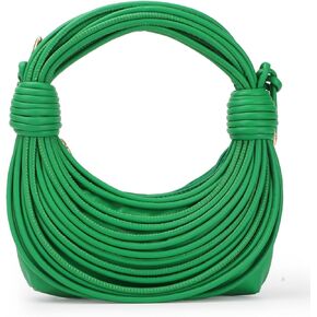 GOKTOW Knotted Woven Handbag,Shoulder Bag Clutch Purse for Women,Leather Handwoven Women's Satchel Bags