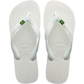 Havaianas Women's Brazil Logo Flip Flops - Women's Sandals for Swimming Pools - White, 9/10W - 8M
