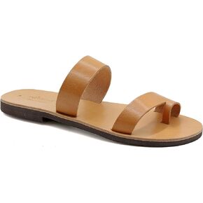 Emmanuela Greek Handmade Leather Sandals, Quality Slide on Sandals, Summer Shoes for Men, Ring Toe Sandals, Slider Sandals for men
