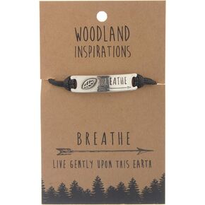 Shag Wear Women's Pewter Engraved Adjustable Cord Bracelet Woodland Outdoor Inspire Life Collection in Kuwait