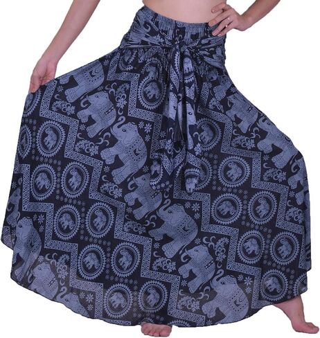 فستان Lofbaz طويل بوهيمي طويل للسيدات من Hippie Gypsy Boho - Elephant 5 Navy OS in Saudi Arabia