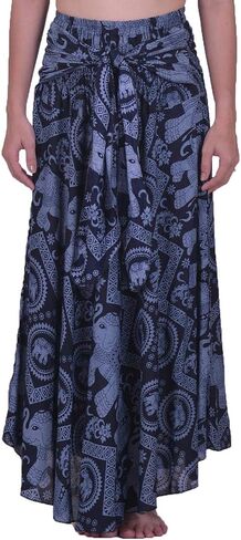 فستان Lofbaz طويل بوهيمي طويل للسيدات من Hippie Gypsy Boho - Elephant 5 Navy OS in Saudi Arabia