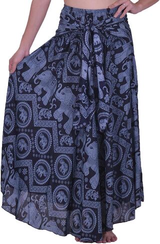 فستان Lofbaz طويل بوهيمي طويل للسيدات من Hippie Gypsy Boho - Elephant 5 Navy OS in Saudi Arabia