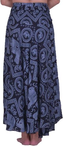 فستان Lofbaz طويل بوهيمي طويل للسيدات من Hippie Gypsy Boho - Elephant 5 Navy OS in Saudi Arabia
