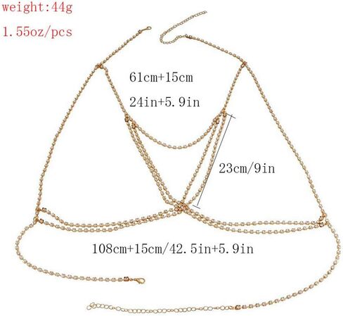 Graeen Rhinestone Bra Body Chains Crystal Chest Chain Cross Bra Chain Summer Body Jewelry for Women and Girls in Kuwait