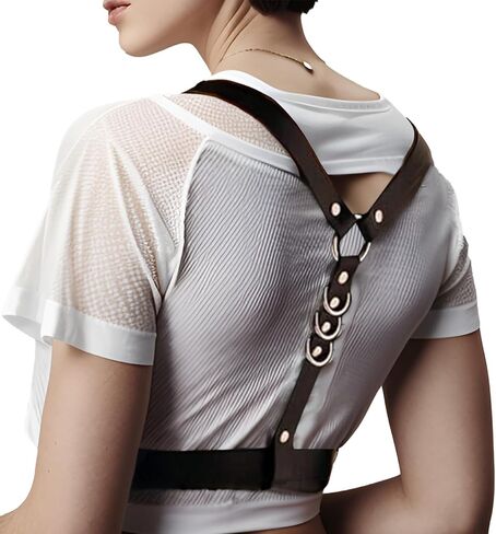 CHIRCOLS الشرير الخصر سلسلة جلدية سوداء الجسم سلسلة تسخير حزام البطن سلاسل ملهى ليلي حفلة الجسم اكسسوارات مجوهرات in Kuwait