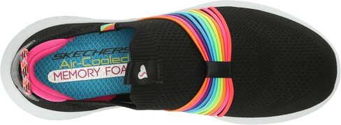 Skechers Kids Girls Ultra Flex 3.0-Splendid Spots Sneaker, Black/Multi, 4.5 Big Kid in Saudi Arabia