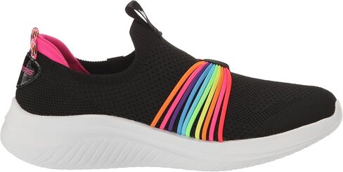 Skechers Kids Girls Ultra Flex 3.0-Splendid Spots Sneaker, Black/Multi, 4.5 Big Kid in Saudi Arabia