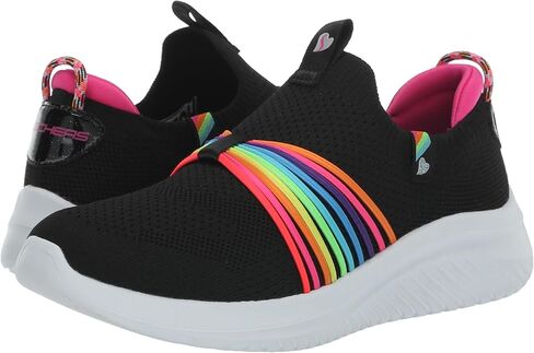 Skechers Kids Girls Ultra Flex 3.0-Splendid Spots Sneaker, Black/Multi, 4.5 Big Kid in Saudi Arabia