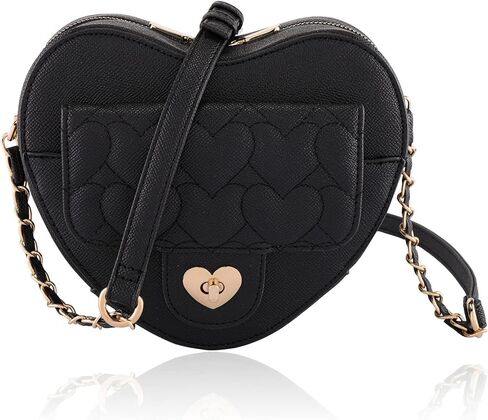 Ayliss Women Crossbody Handbag Purse Heart Shape Shoulder Handbag Small Satchel Crossbody Evening Purse Bag PU Leather in Saudi Arabia